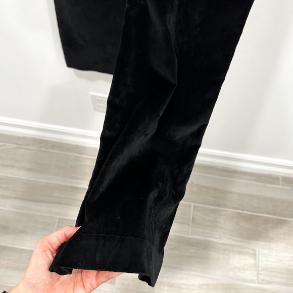 Generra Low-Rise Front Seam Velvet Bootcut Flare Trouser Pants in Black Size 2 - Picture 14 of 16
